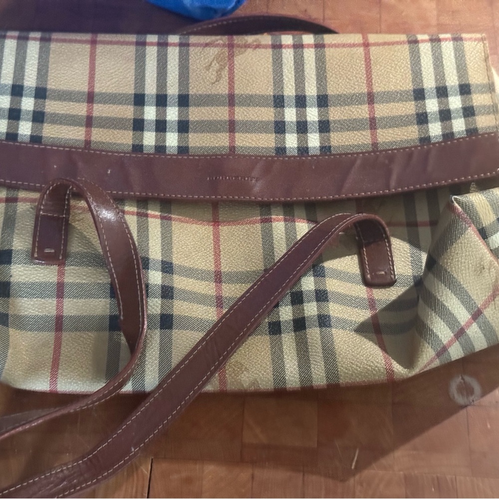Burberry Tan and Orange Plaid Bag
